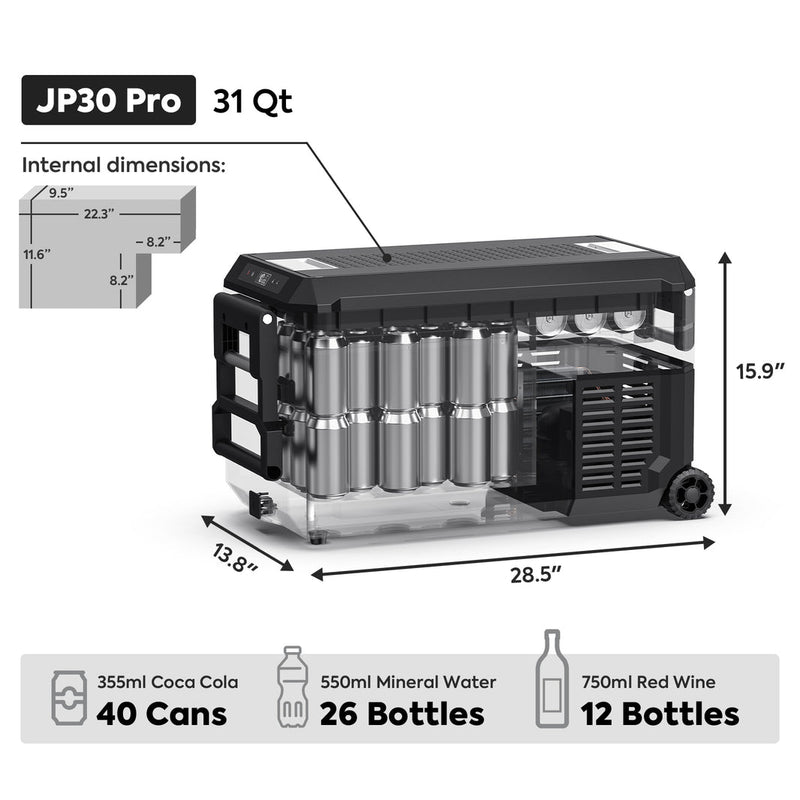 Load image into Gallery viewer, JP30 Pro Single Zone Wheeled Portable Freezer With Cover | ICECO | 30 LT
