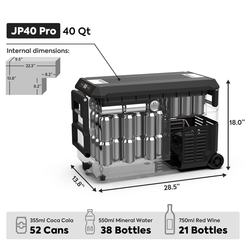 Load image into Gallery viewer, JP40 PRO Single Zone Portable Freezer With Cover - Silver | ICECO | 40 LT
