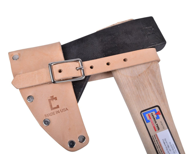Load image into Gallery viewer, Natural Leather Mask, Riveted Design with Strap for Hudson Bay and Boy Axes
