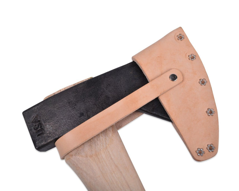Load image into Gallery viewer, Natural Leather Mask, Riveted Design with Strap for Hudson Bay and Boy Axes
