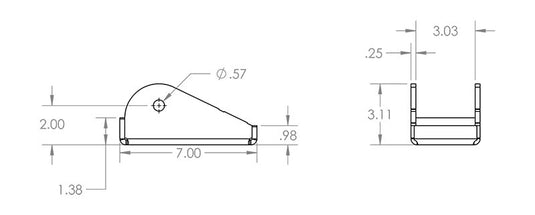 63" Frenched Leaf Spring Hangers