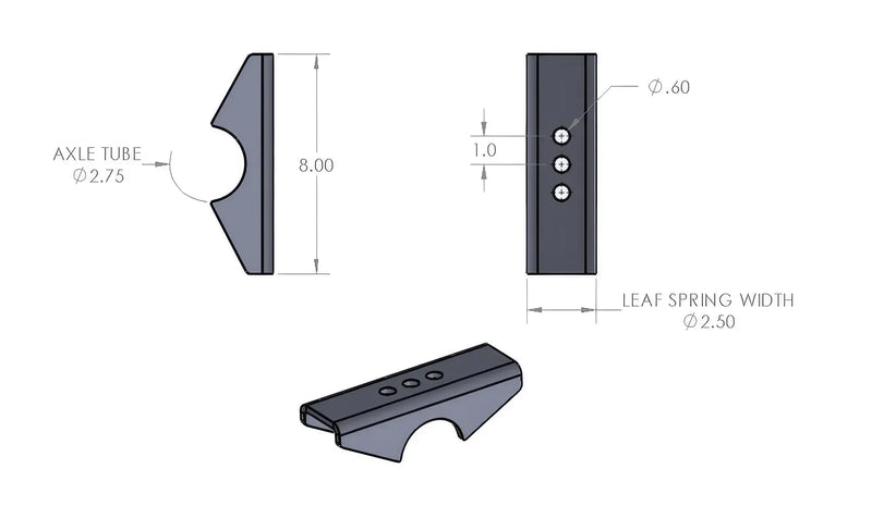 Load image into Gallery viewer, Dana 44 Spring Perches, 2.5&quot; wide
