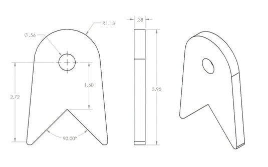 90 Degree Medium Link Tab