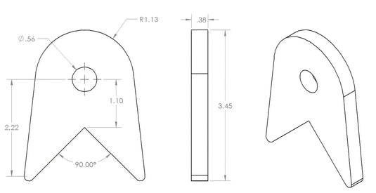 90 Degree Short Link Tab