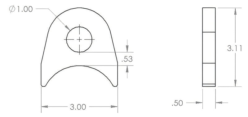 Load image into Gallery viewer, 1/2&quot; Thick D Ring Tab (3.0&quot;)
