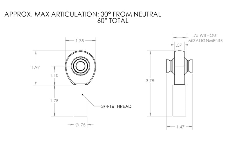 Load image into Gallery viewer, 3/4&quot; X 5/8&quot; Rod End Left Hand (16 TPI)
