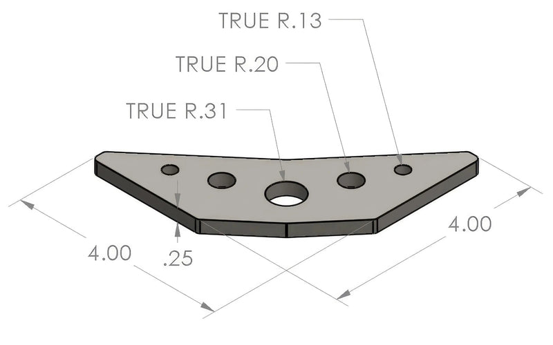 Load image into Gallery viewer, 4&quot; 90 Degree 5 Hole Gusset (Single)

