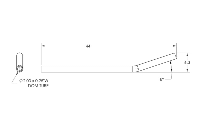Load image into Gallery viewer, High Clearance Lower Link, DOM Tube, 2&quot; X .25&quot; Wall, 1.5&quot; Tube ID
