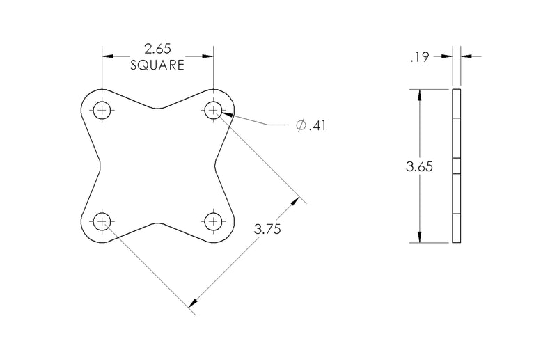 Load image into Gallery viewer, 4 Hole Solid Mounting Plate

