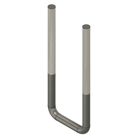 Flat Bottom U-Bolt, 3 1/4 x 5/8 x 10"