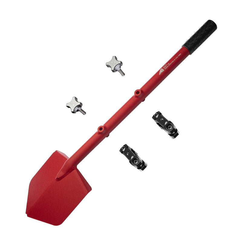Load image into Gallery viewer, Shovel / Mount Combo - Red LONG Shovel / Black UMD with Knobs
