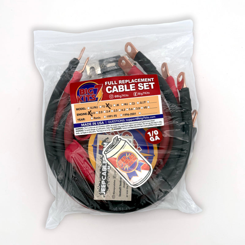 Load image into Gallery viewer, Jeep Wrangler TJ / LJ Big 7 Battery Cable Kit (1997-2006)
