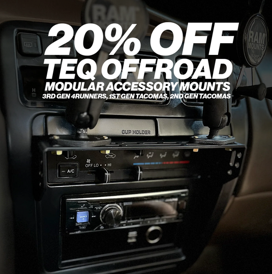 20% OFF TEQ OFFROAD MODULAR ACCESSORY MOUNTS!