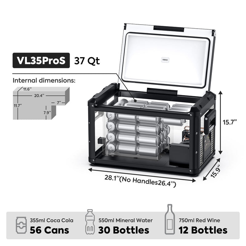 Load image into Gallery viewer, VL35ProS Single Zone Portable Fridge Freezer | ICECO | 35 LT
