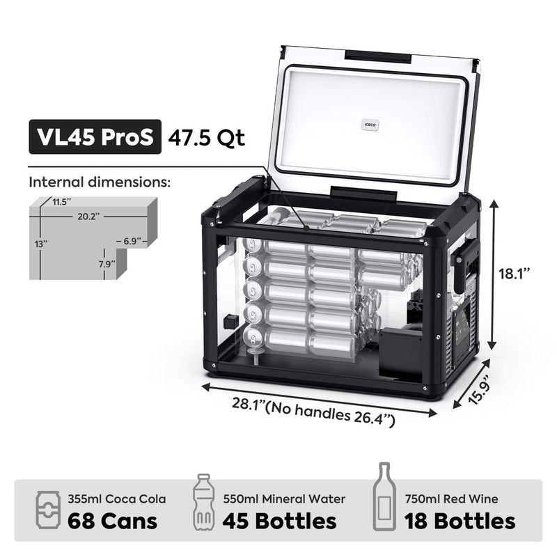 Load image into Gallery viewer, VL45ProS Single Zone Portable Fridge Freezer | ICECO | 45 LT
