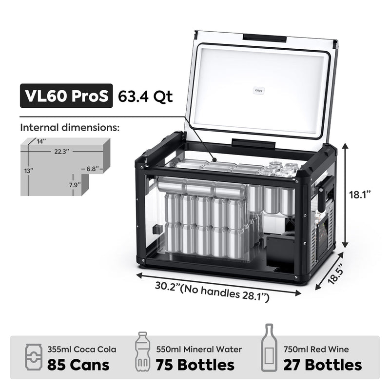 Load image into Gallery viewer, VL60ProS Single Zone Portable Fridge Electric Cooler | ICECO | 60 LT
