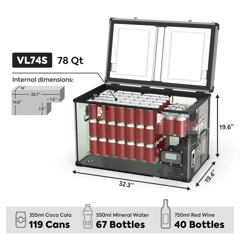 Load image into Gallery viewer, VL74 Single Zone Portable Freezer 12v | ICECO | 74 LT
