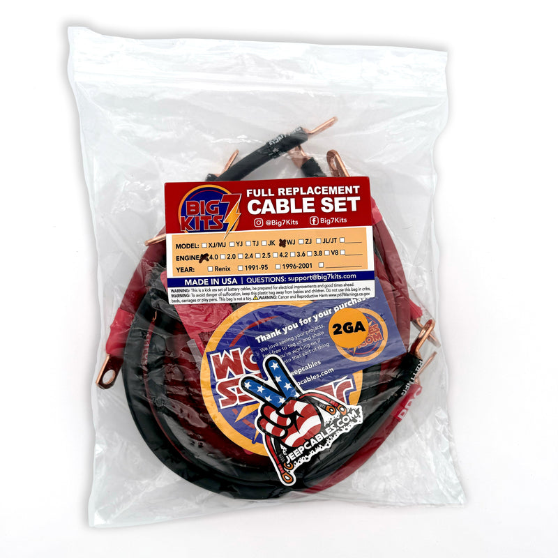 Load image into Gallery viewer, Jeep Grand Cherokee WJ Big 7 Battery Cable Kit (1999-2005)
