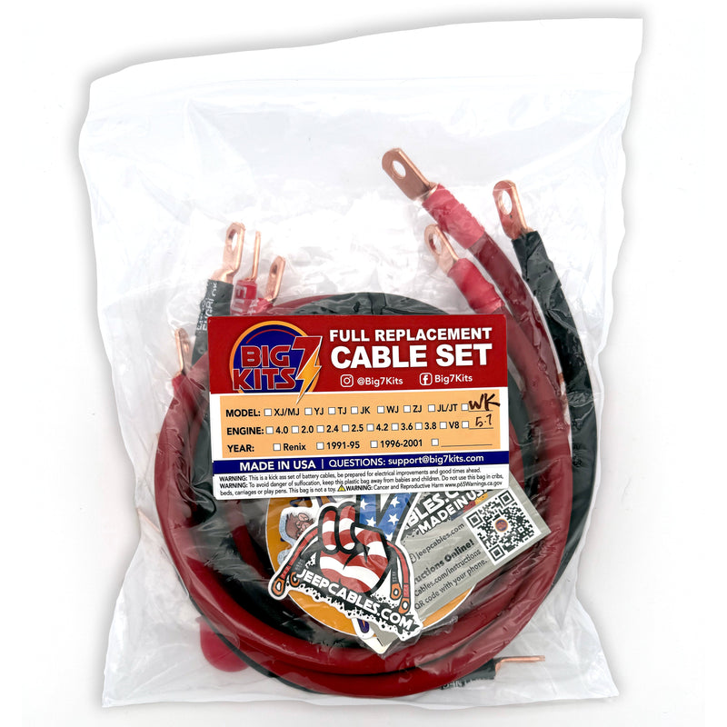 Load image into Gallery viewer, Jeep Grand Cherokee WK Big 7 Battery Cable Kit (2005-2010)
