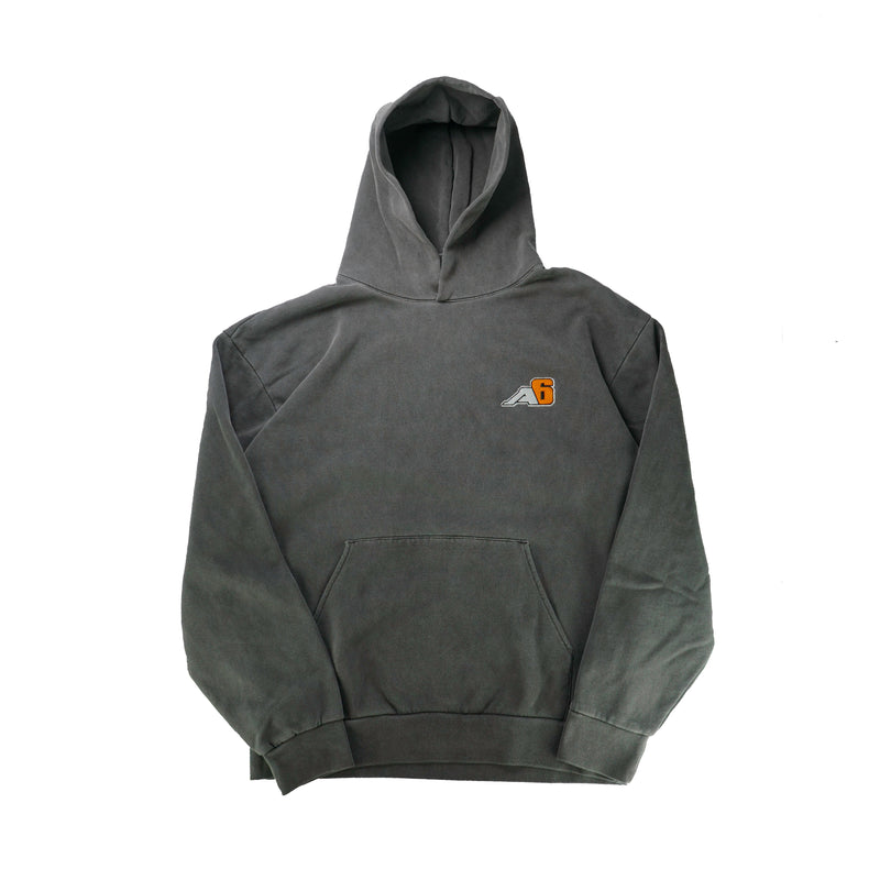 Load image into Gallery viewer, Hooded Sweatshirt - A6 Topographic Logo - Pigment Black
