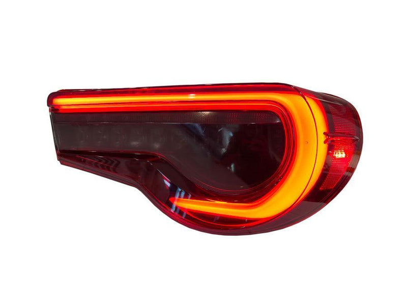 Load image into Gallery viewer, OLM OE Plus Linear Style Sequential Tail Light Overlays (Dark, Light, Red, or Yellow) - 2017-2021 Toyota 86 / Subaru BRZ
