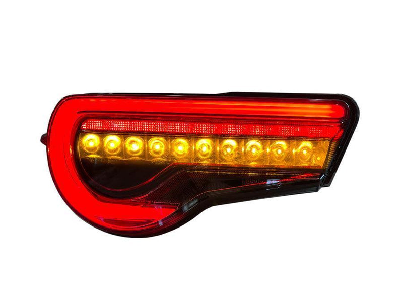 Load image into Gallery viewer, OLM OE Plus Linear Style Sequential Tail Light Overlays (Dark, Light, Red, or Yellow) - 2017-2021 Toyota 86 / Subaru BRZ

