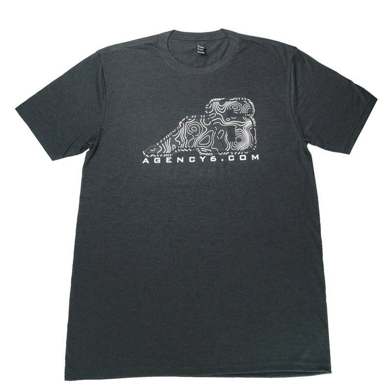 Load image into Gallery viewer, T-Shirt - A6 Topographic Logo - Dark Grey

