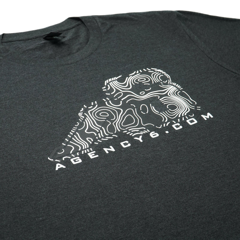 Load image into Gallery viewer, T-Shirt - A6 Topographic Logo - Dark Grey
