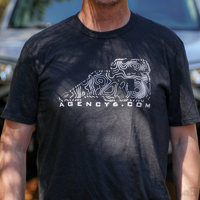 Load image into Gallery viewer, T-Shirt - A6 Topographic Logo - Dark Grey

