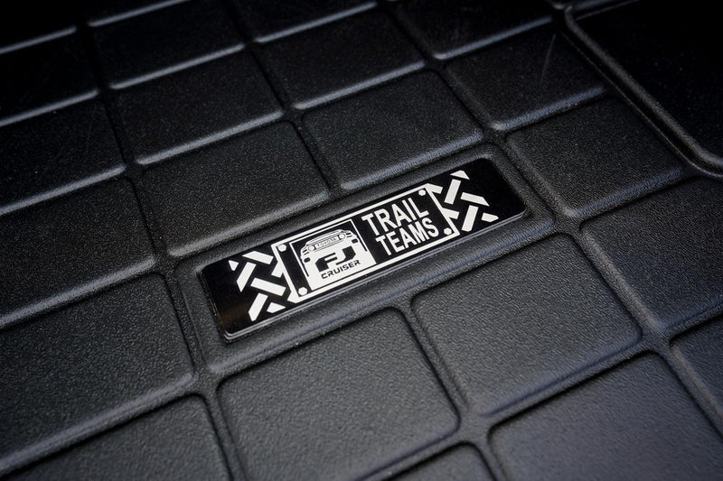 Load image into Gallery viewer, Toyota FJ Cruiser "Trail Teams" Weathertech Floor Mat Logo (Etched Metal) - Universal
