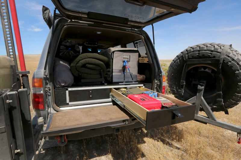 Load image into Gallery viewer, Toyota Land Cruiser 1991-1997 80 Series - Side x Side Drawer Module with Fitted Top Plate - 43-3/8&quot; W x 8&quot; H x 40&quot; D
