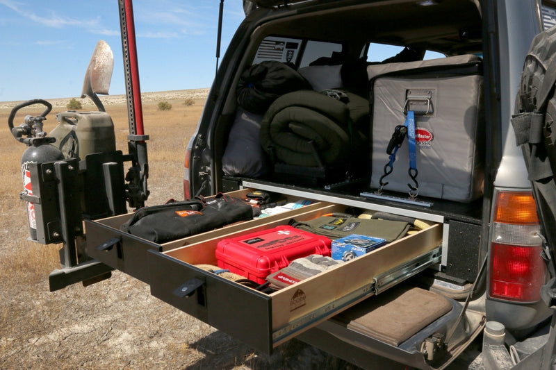 Load image into Gallery viewer, Toyota Land Cruiser 1991-1997 80 Series - Side x Side Drawer Module with Fitted Top Plate - 43-3/8&quot; W x 8&quot; H x 40&quot; D
