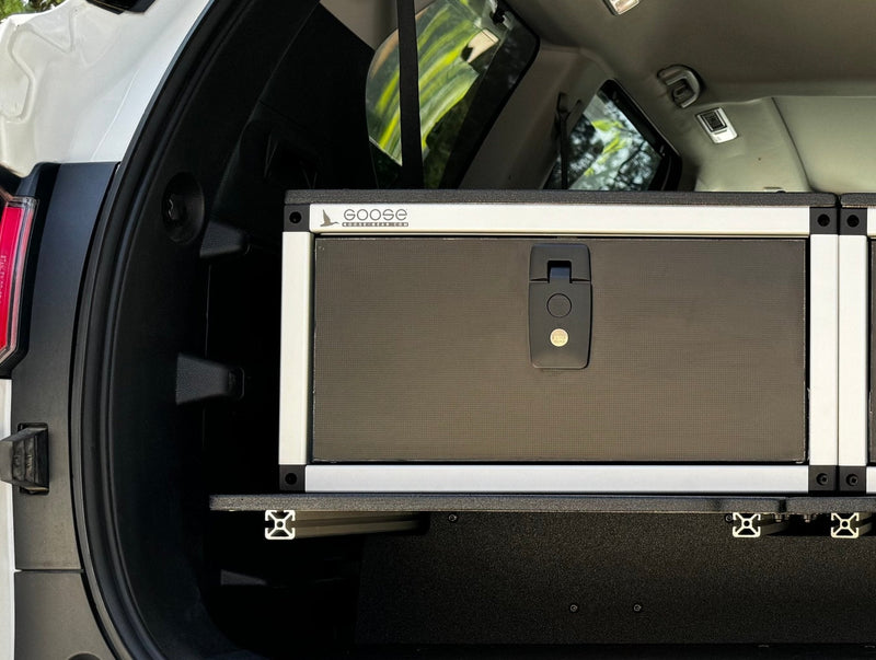 Load image into Gallery viewer, Toyota - Sequoia - 2023-Present - 3rd Gen - Explore Series - Single Drawer - 19-3/16&quot; Width x 38&quot; Deep x 10&quot; High - Drawer Module with Short Drawer 20&quot; and Storage Space Behind Drawer
