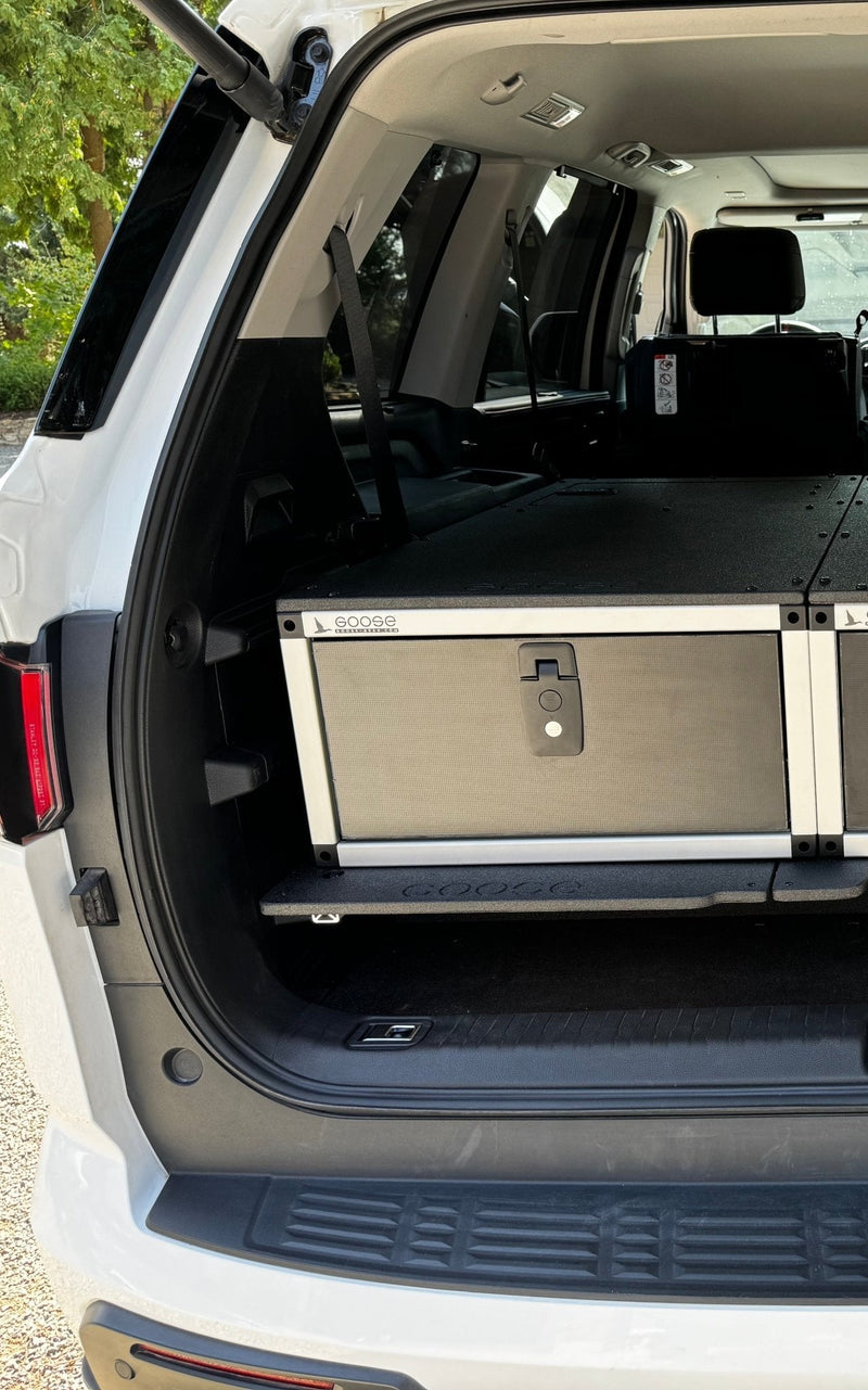 Load image into Gallery viewer, Toyota - Sequoia - 2023-Present - 3rd Gen - Explore Series - Single Drawer - 19-3/16&quot; Width x 38&quot; Deep x 10&quot; High - Drawer Module with Short Drawer 20&quot; and Storage Space Behind Drawer
