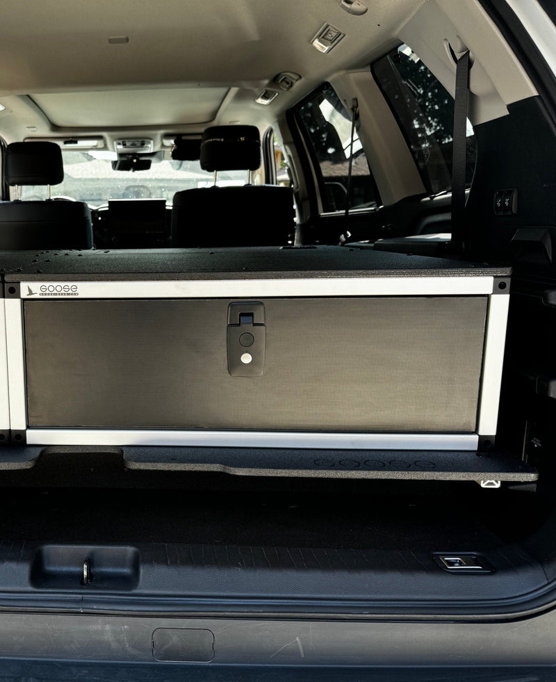 Load image into Gallery viewer, Toyota - Sequoia - 2023-Present - 3rd Gen - Explore Series - Single Drawer - 28-3/16&quot; Width x 38&quot; Deep x 10&quot; High - Drawer Module with Short Drawer 20&quot; and Storage Space Behind
