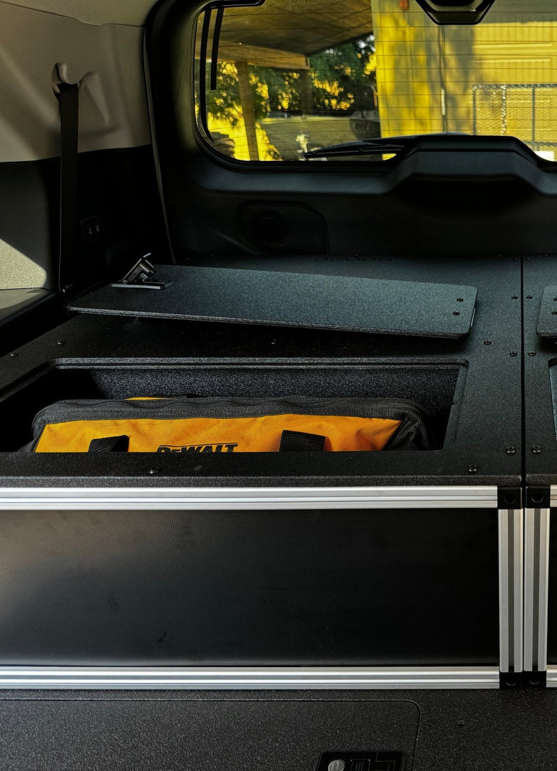 Load image into Gallery viewer, Toyota - Sequoia - 2023-Present - 3rd Gen - Explore Series - Single Drawer - 28-3/16&quot; Width x 38&quot; Deep x 10&quot; High - Drawer Module with Short Drawer 20&quot; and Storage Space Behind
