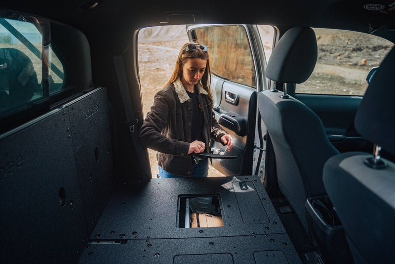 Load image into Gallery viewer, Toyota Tacoma 2005-2023 2nd and 3rd Gen Double Cab Version 2 - Second Row Seat Delete Plate System
