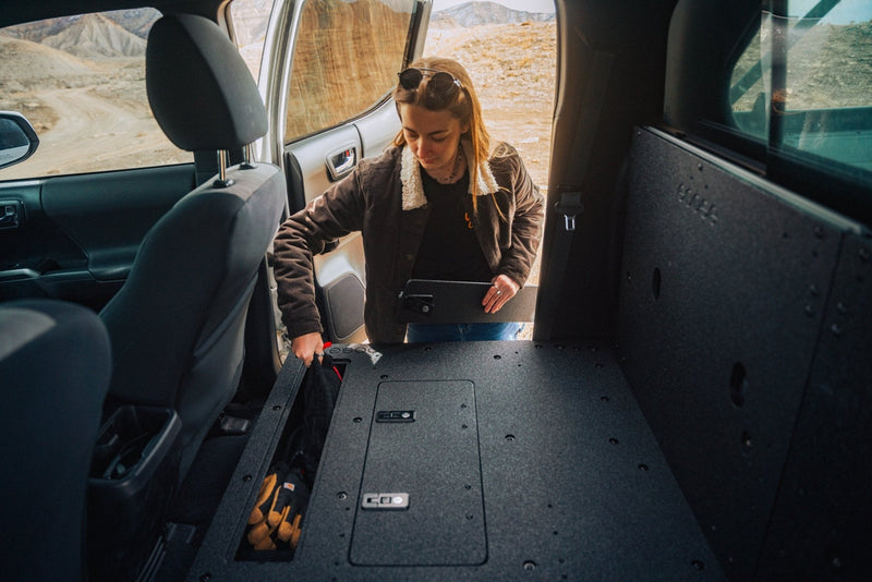 Load image into Gallery viewer, Toyota Tacoma 2005-2023 2nd and 3rd Gen Double Cab Version 2 - Second Row Seat Delete Plate System
