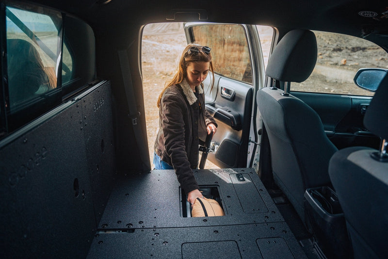 Load image into Gallery viewer, Toyota Tacoma 2005-2023 2nd and 3rd Gen Double Cab Version 2 - Second Row Seat Delete Plate System
