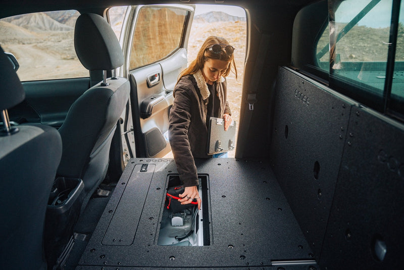 Load image into Gallery viewer, Toyota Tacoma 2005-2023 2nd and 3rd Gen Double Cab Version 2 - Second Row Seat Delete Plate System
