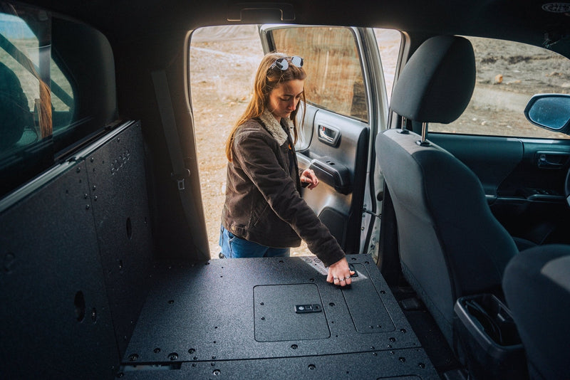 Load image into Gallery viewer, Toyota Tacoma 2005-2023 2nd and 3rd Gen Double Cab Version 2 - Second Row Seat Delete Plate System
