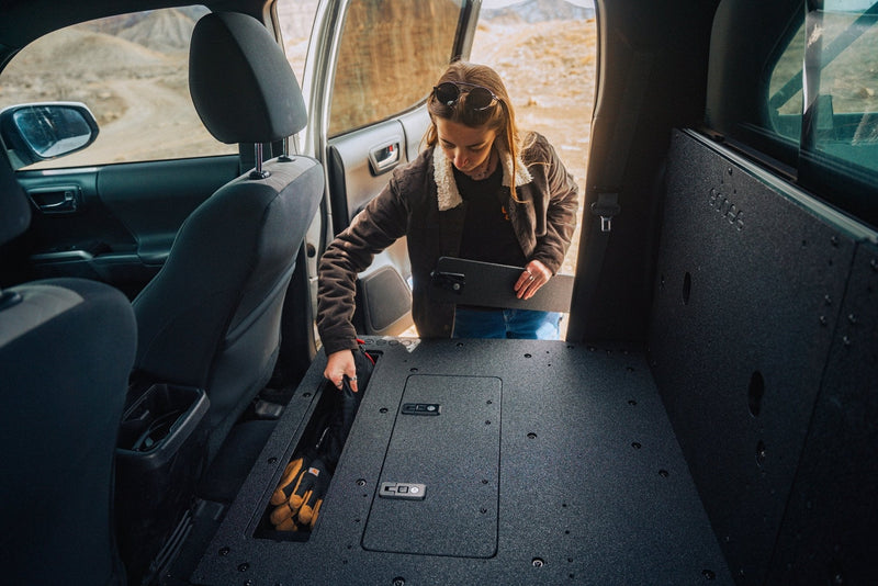 Load image into Gallery viewer, Toyota Tacoma 2005-2023 2nd and 3rd Gen Double Cab Version 2 - Second Row Seat Delete Plate System
