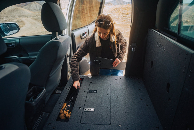 Load image into Gallery viewer, Toyota Tacoma 2005-2023 2nd and 3rd Gen Double Cab Version 2 - Second Row Seat Delete Plate System
