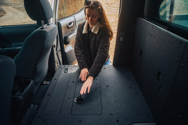 Load image into Gallery viewer, Toyota Tacoma 2005-2023 2nd and 3rd Gen Double Cab Version 2 - Second Row Seat Delete Plate System
