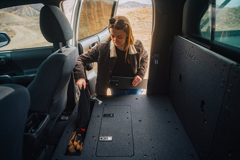 Load image into Gallery viewer, Toyota Tacoma 2005-2023 2nd and 3rd Gen Double Cab Version 2 - Second Row Seat Delete Plate System
