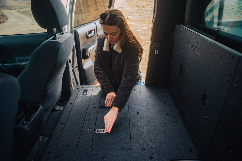 Load image into Gallery viewer, Toyota Tacoma 2005-2023 2nd and 3rd Gen Double Cab Version 2 - Second Row Seat Delete Plate System
