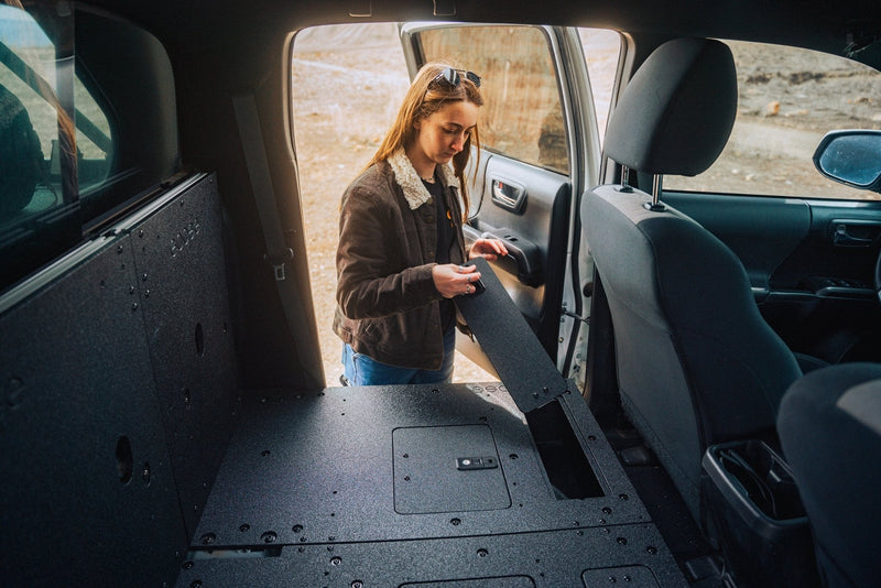 Load image into Gallery viewer, Toyota Tacoma 2005-2023 2nd and 3rd Gen Double Cab Version 2 - Second Row Seat Delete Plate System
