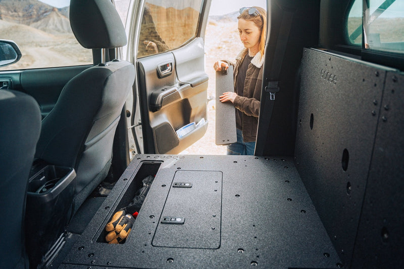 Load image into Gallery viewer, Toyota Tacoma 2005-2023 2nd and 3rd Gen Double Cab Version 2 - Second Row Seat Delete Plate System
