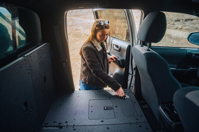 Load image into Gallery viewer, Toyota Tacoma 2005-2023 2nd and 3rd Gen Double Cab Version 2 - Second Row Seat Delete Plate System
