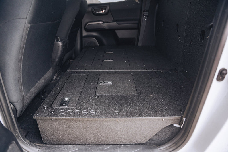 Load image into Gallery viewer, Toyota Tacoma 2005-2023 2nd and 3rd Gen Double Cab Version 2 - Second Row Seat Delete Plate System
